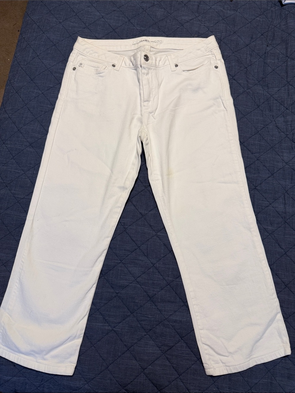 Michael Kors Ivory Wide-Leg Jeans